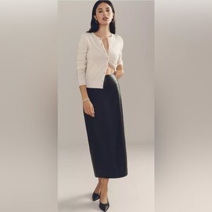 Maeve Faux Leather Pencil Maxi Skirt